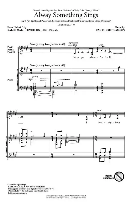 Dan Forrest Alway Something Sings Frauenchor mit Begleitung