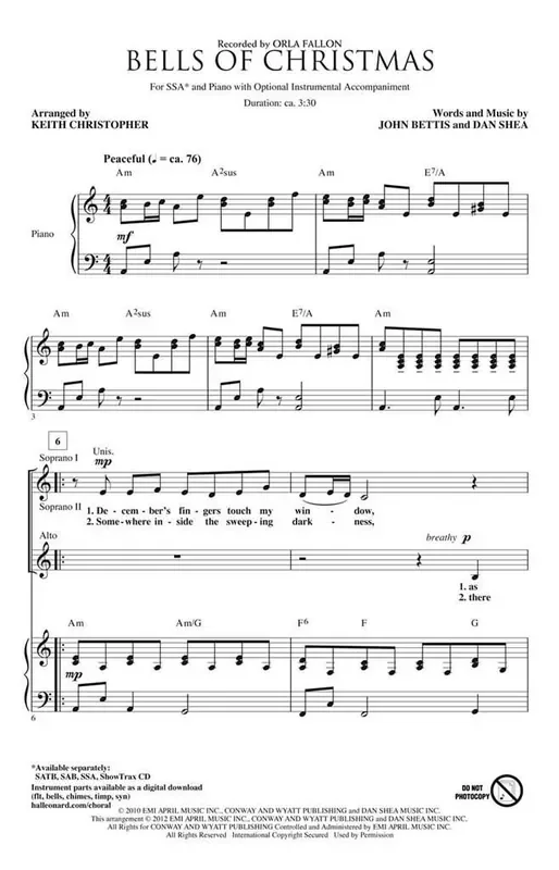 Dan Shea Bells of Christmas (Arr. Keith Christopher) Frauenchor mit Begleitung