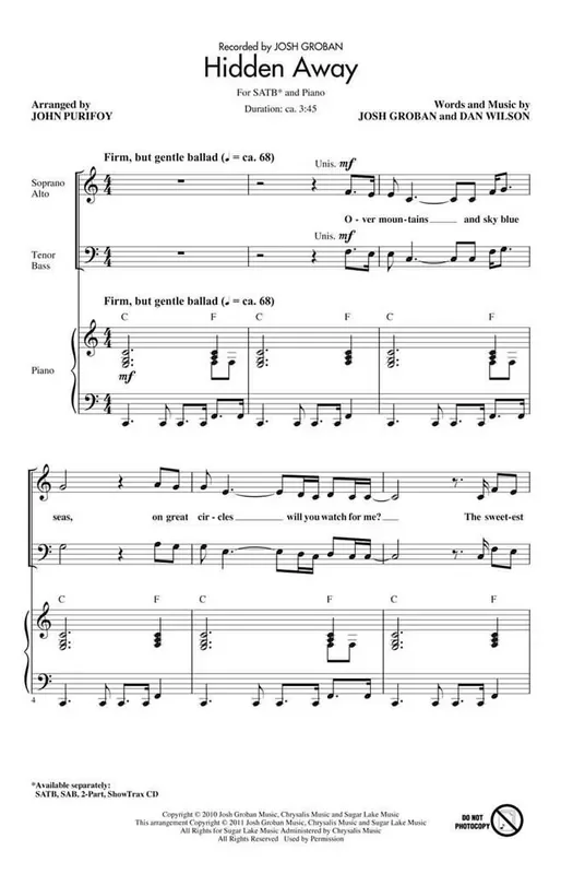 Dan Wilson Hidden Away (Arr. John Purifoy) Gemischter Chor mit Begleitung