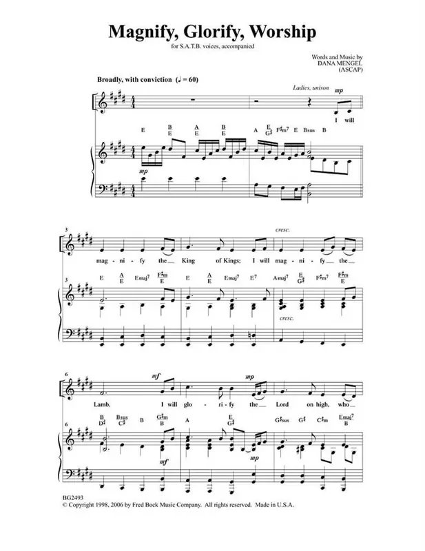 Dana Wilson Magnify, Glorify, Worship Gemischter Chor mit Begleitung