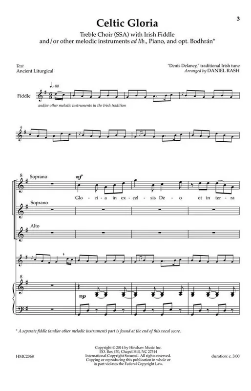 Daniel Rash Celtic Gloria (Arr. Daniel Rash) Frauenchor mit Begleitung