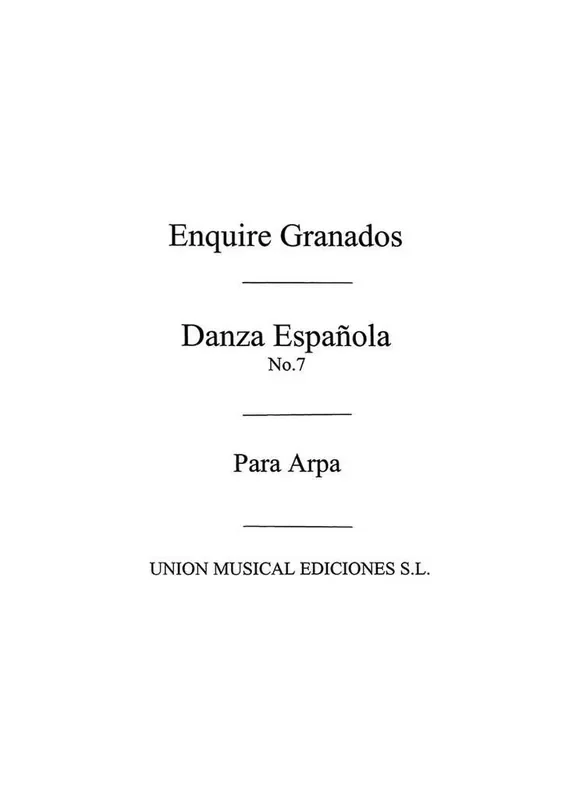 Danza Espanola No.7 Valenciana Harfe Solo