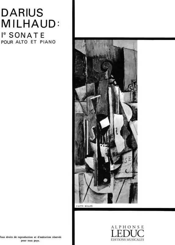 Darius Milhaud Sonata For Viola And Piano No.1 Viola mit Begleitung