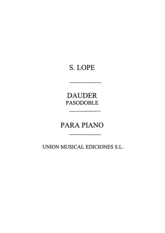 Dauder Pasodoble Klavier Solo