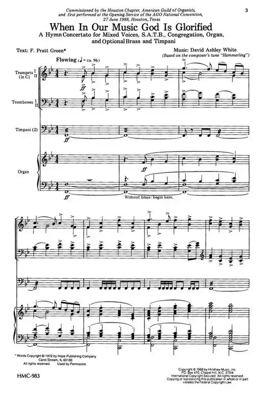 David Ashley White When In Our Music God Is Glorified (Arr. David Ashley White) Gemischter Chor mit Klavier/Orgel