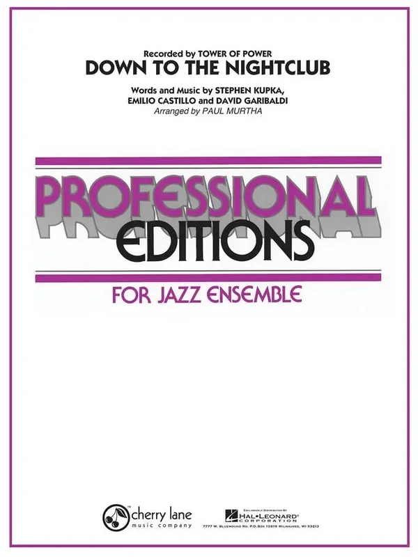 David Garibaldi Down to the Nightclub (Arr. Paul Murtha) Jazz Ensemble