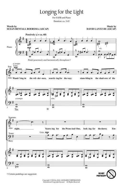 David Lantz III Longing for the Light Gemischter Chor mit Begleitung