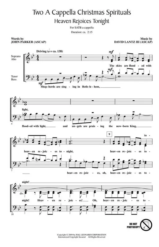 David Lantz III Two A Cappella Christmas Spirituals Gemischter Chor A cappella