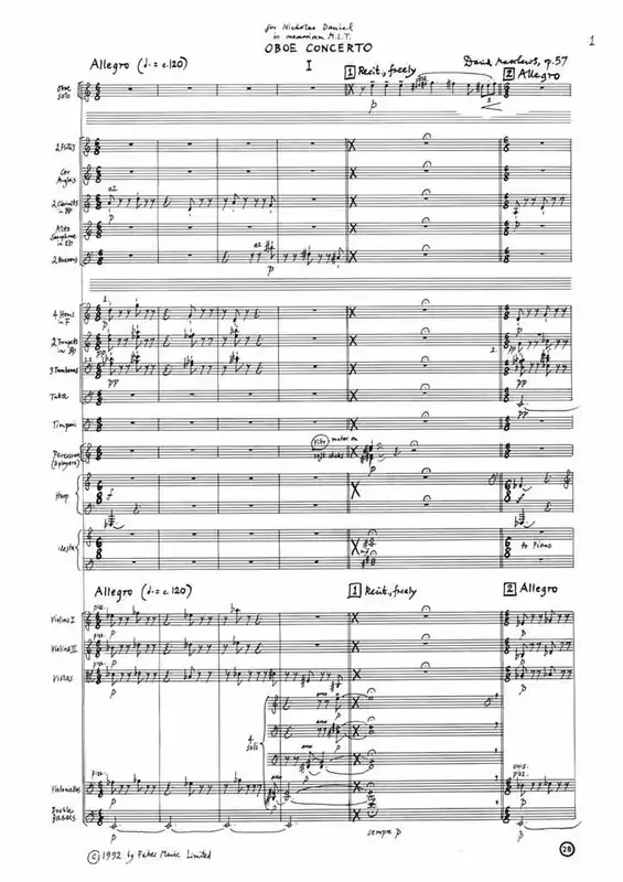 David Matthews Concerto for Oboe Orchester