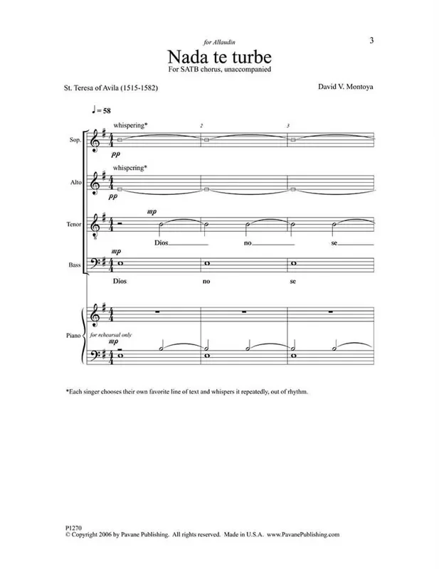 David Montoya Nada Te Turbe Gemischter Chor mit Begleitung