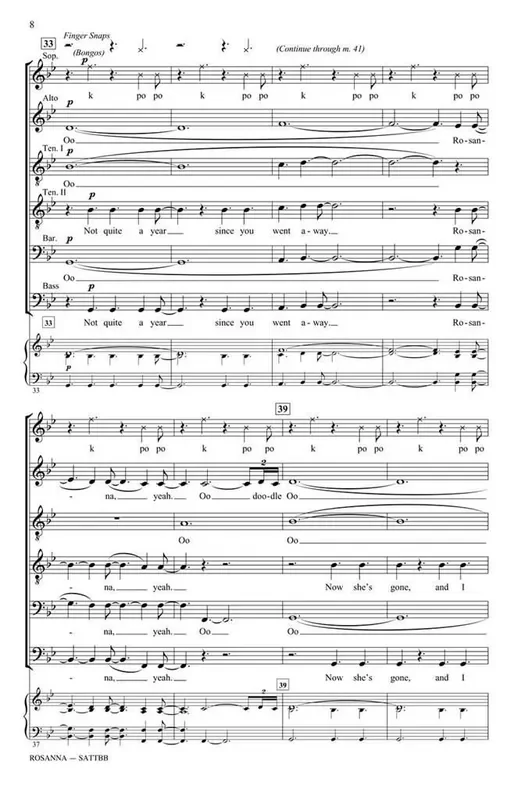 David Paich Rosanna (Arr. Philip Lawson) Gemischter Chor mit Begleitung