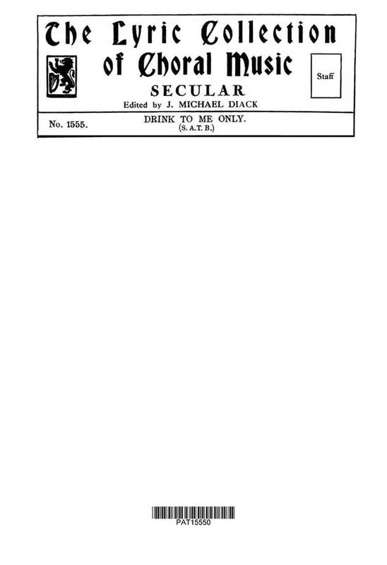 David Stephen Drink To Me Only With Thine Eyes Gemischter Chor mit Begleitung