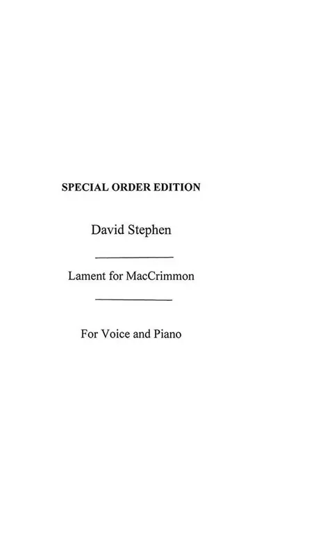 David Stephen Lament For Maccrimmon Gesang mit Klavier