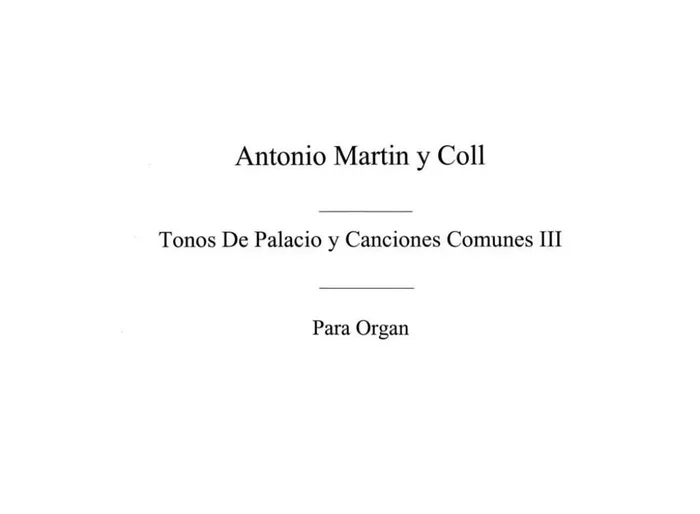 Depalacio Varios Tonos De Palacio Y Canciones Commumes Orgel
