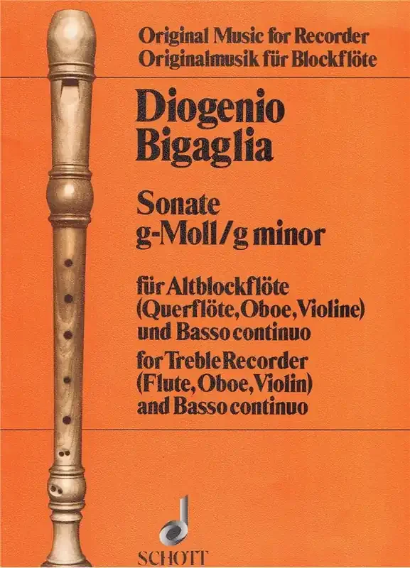 Diogenio Bigaglia Sonate G Altblockflöte mit Begleitung