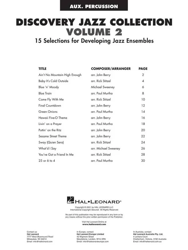 Discovery Jazz Collection, Volume 2 (Arr. John Berry) Jazz Ensemble