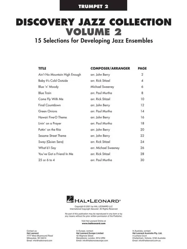 Discovery Jazz Collection, Volume 2 (Arr. John Berry) Jazz Ensemble