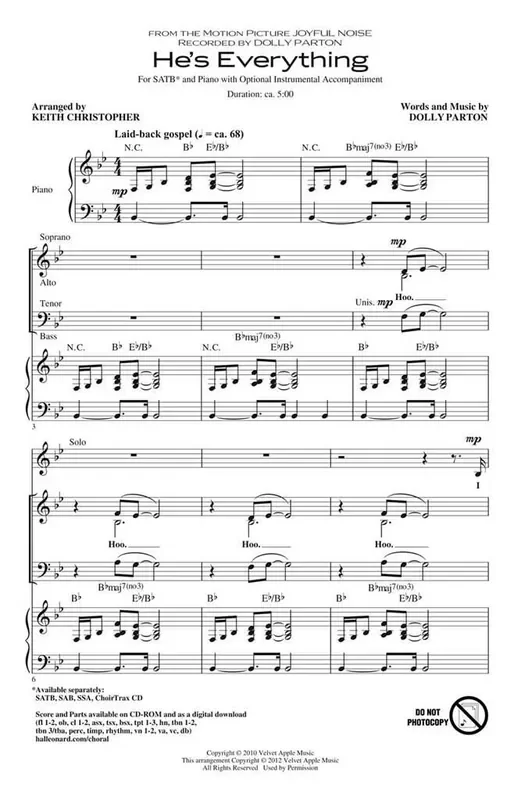 Dolly Parton He‘s Everything (Arr. Keith Christopher) Gemischter Chor mit Begleitung