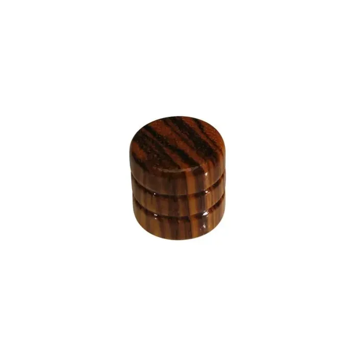 Dome knob, wood, 2 rings, zebra, 19x18mm