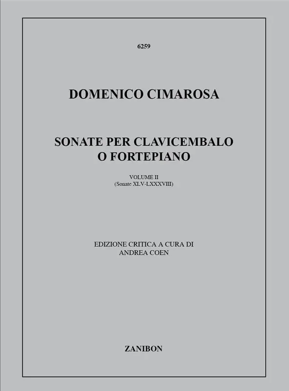 Domenico Cimarosa 88 Sonate Per Clavicembalo O Fortepiano 2 (45-88) Cembalo