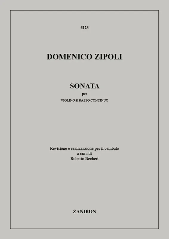 Domenico Zipoli Sonata Per Violino E Basso Continuo Violine mit Begleitung