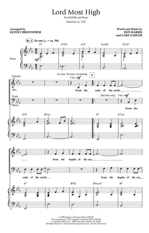 Don Harris Lord Most High (Arr. Keith Christopher) Gemischter Chor mit Begleitung