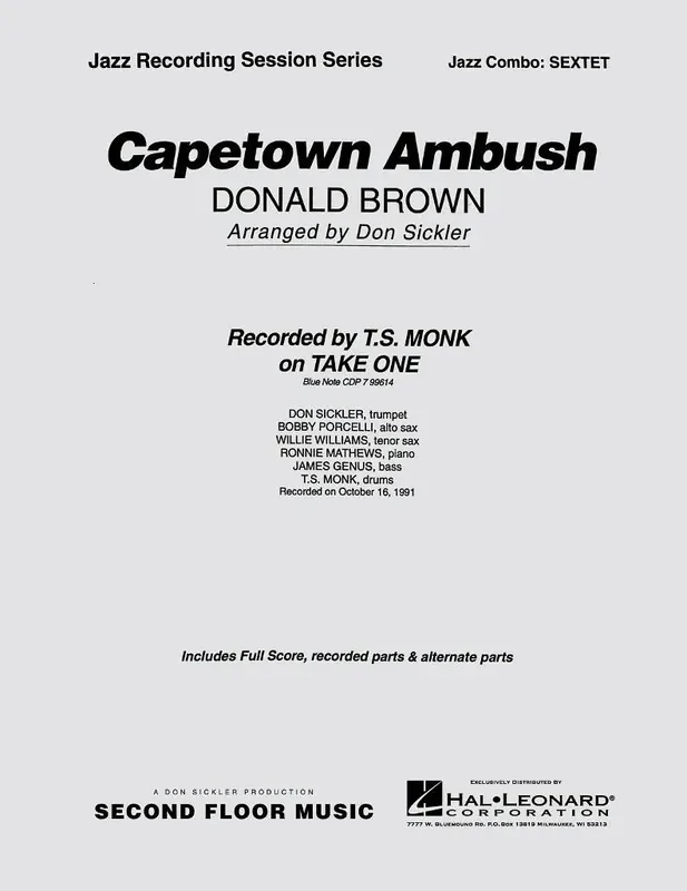 Donald Brown Capetown Ambush (Arr. Don Sickler) Jazz Ensemble