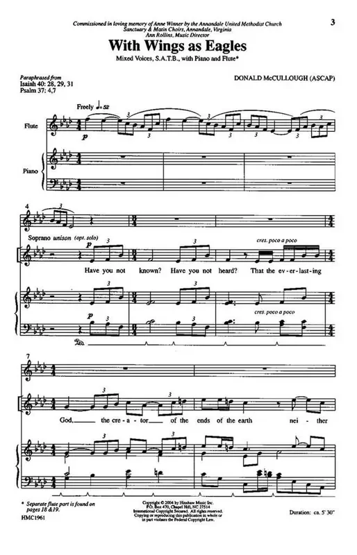 Donald McCullough With Wings As Eagles (Arr. Donald McCullough) Gemischter Chor mit Begleitung