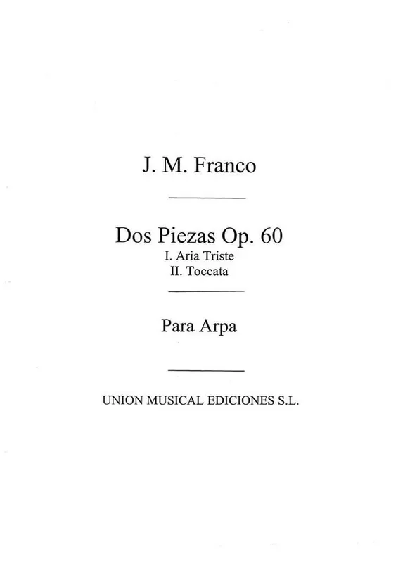 Dos Piezas Op.60 Harfe Solo
