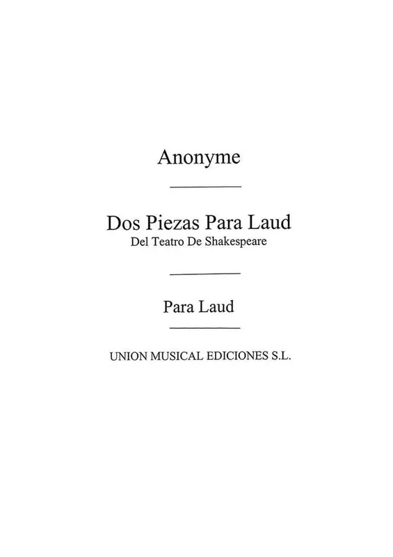 Dos Piezas Para Laud Del Teatro Shakespeare Gitarre Solo