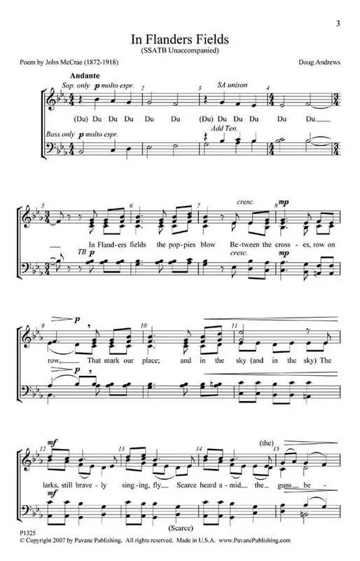 Doug Andrews In Flanders Fields Gemischter Chor A cappella