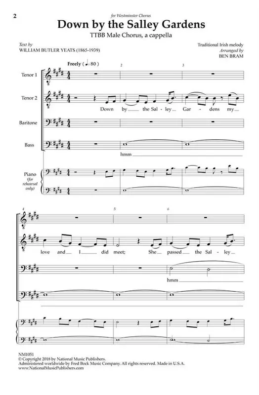 Down by the Salley Gardens (Arr. Ben Bram) Männerchor A cappella