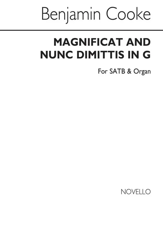 Dr. Benjamin Cooke Magnificat And Nunc Dimittis In G Gemischter Chor mit Klavier/Orgel