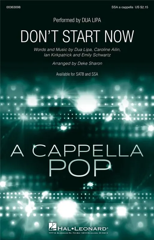 Dua Lipa Don‘t Start Now (Arr. Deke Sharon) Frauenchor A cappella