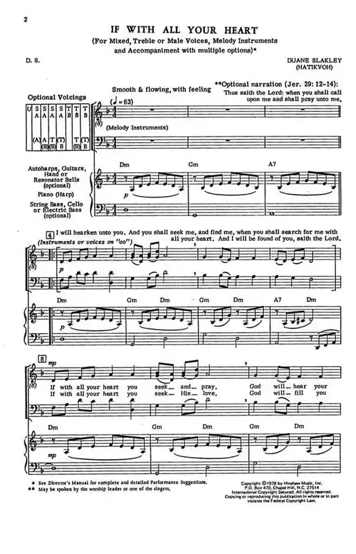 Duane Blakley If With All Your Heart (Arr. Duane Blakley) Gemischter Chor mit Begleitung