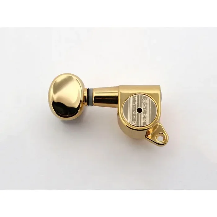 Duesenberg Z-Tuners, small oval buttons, 45°, 6-right, gold