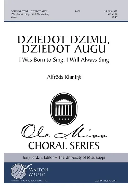 Dziedot Dzimu, Dziedot Augu (Arr. Alfred Kalnins) Gemischter Chor A cappella