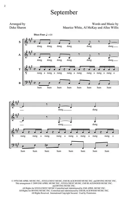 Earth, Wind & Fire September (Arr. Deke Sharon) Gemischter Chor A cappella