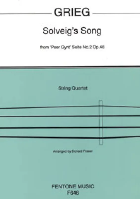 Edvard Grieg Solveig‘s Song from ‘Peer Gynt‘ (Arr. Donald Fraser) Streichquartett