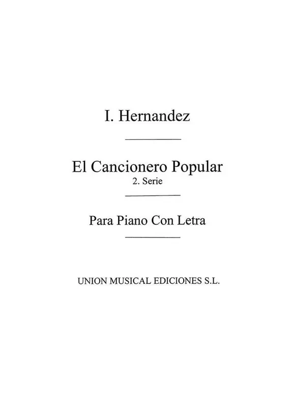 El Cancionero Popular 2 Gesang Solo