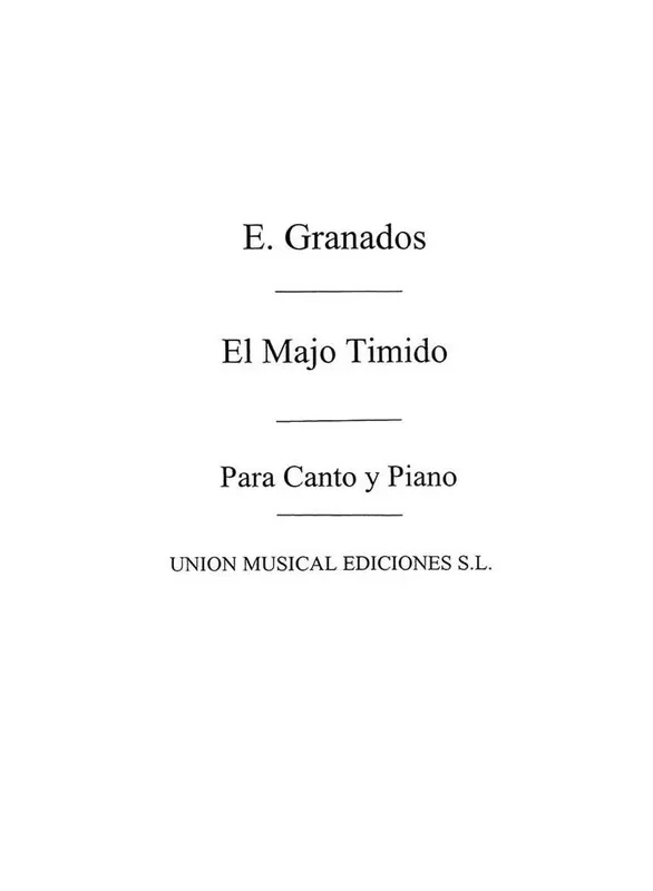 El Majo Timido From Coleccion De Tonadillas Gesang mit Klavier
