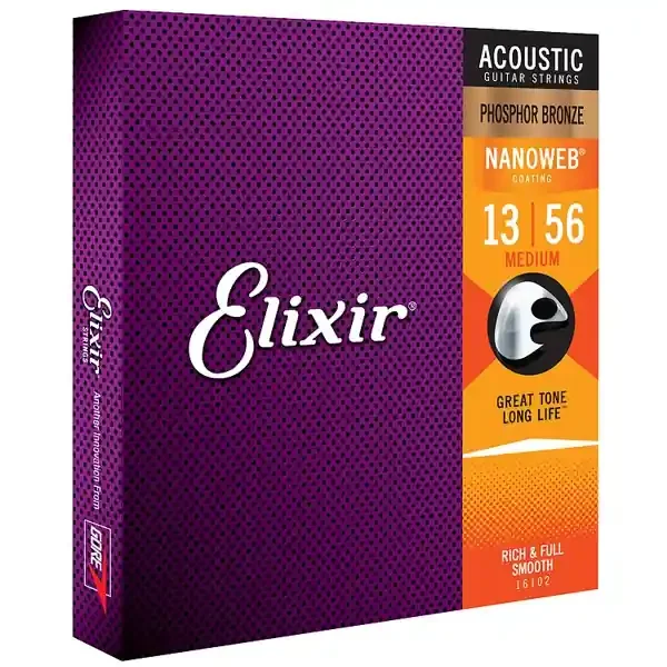 Elixir 16102 Akustiksaiten Medium Nanoweb Coating