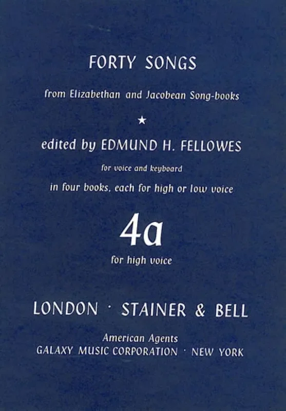 Elizabethan and Jacobean Song Books, Forty Songs Gesang mit Klavier