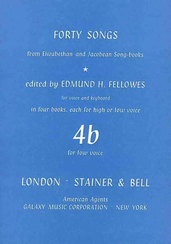 Elizabethan and Jacobean Song Books, Forty Songs Gesang mit Klavier