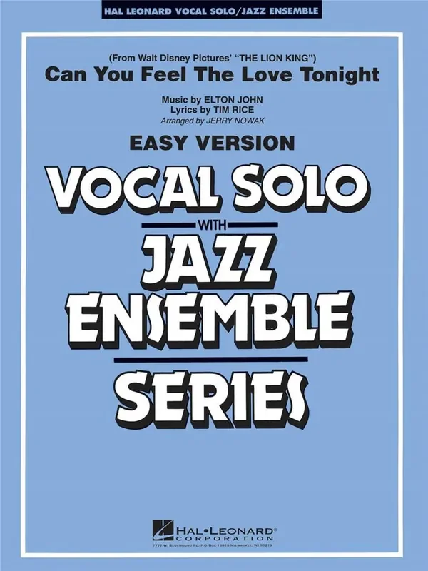 Elton John Can You Feel the Love Tonight (Arr. Jerry Nowak) Jazz Ensemble mit Gesang