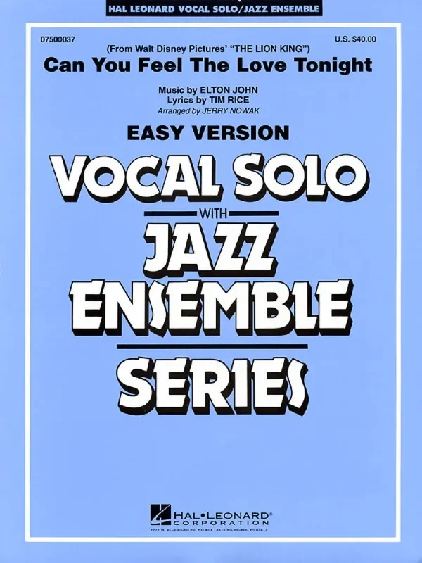 Elton John Can you feel the love tonight (Arr. Jerry Nowak) Jazz Ensemble mit Gesang