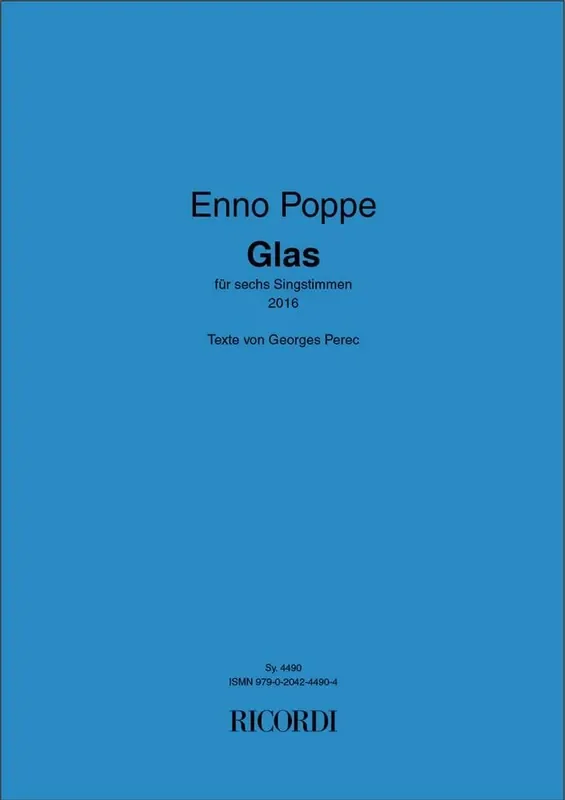 Enno Poppe Glas Gemischter Chor mit Ensemble