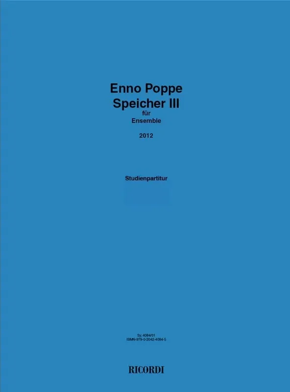 Enno Poppe Speicher III Kammerorchester