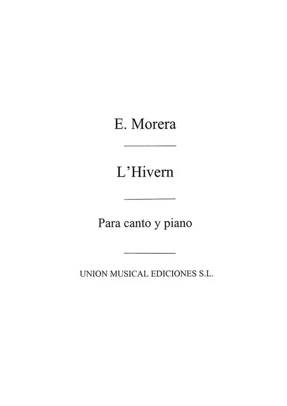 Enrique Morera Enrique Morera L‘Hivern Gesang mit Klavier