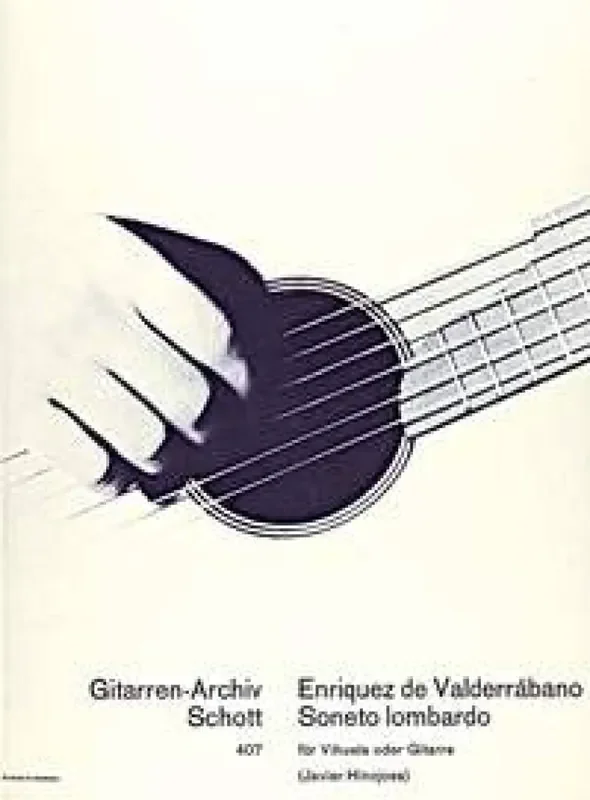 Enriquez de Valderrabano Soneto lombardo a manera de danza (Arr. Javier Hinojosa) Gitarre Solo